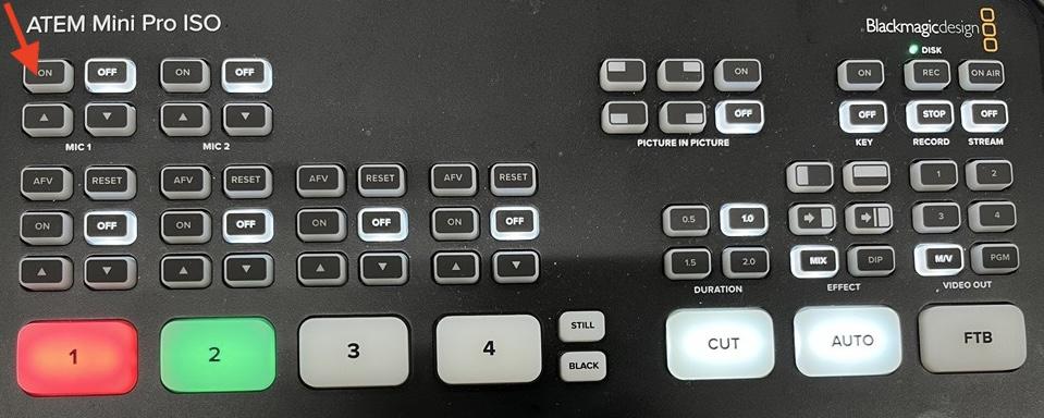 Press On button for Mic 1