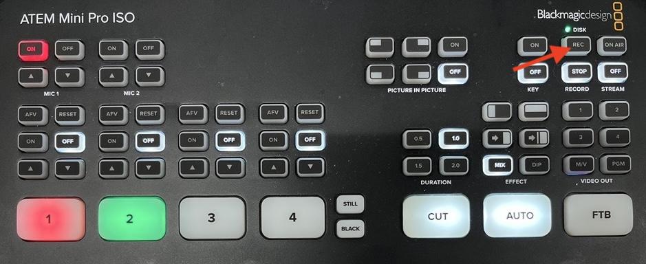 REC button on ATEM Switcher
